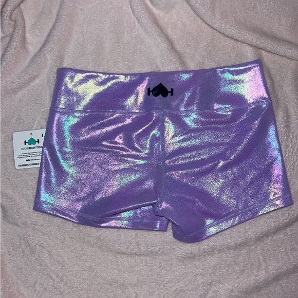 WODBOTTOM Shiny Iridescent Light Purple Shorts - Picture 4 of 7